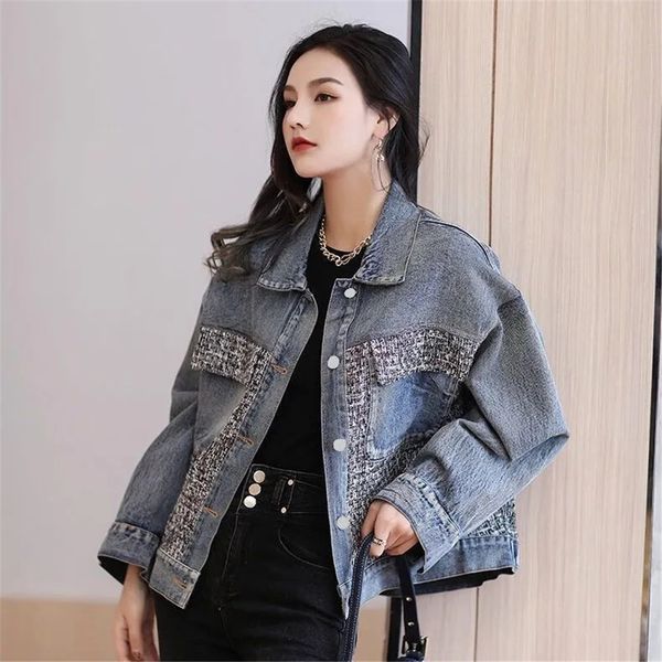 

women's jackets vintage shreds jean women jackets return crack button harajuku loose korean fashion denies jacket casual autumn outwear, Black;brown