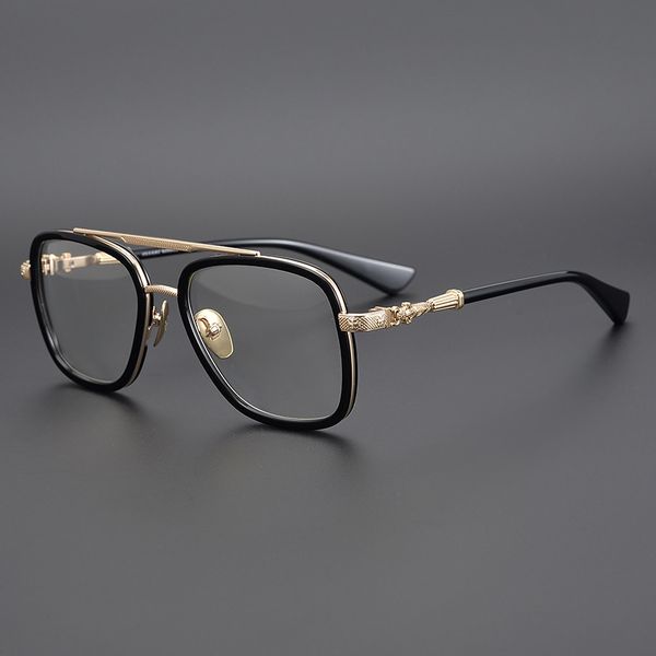 

classic pilot's double beam glasses are trendy versatile, men's and women's ultra light large frame myopia flat lens, fashion, White;black