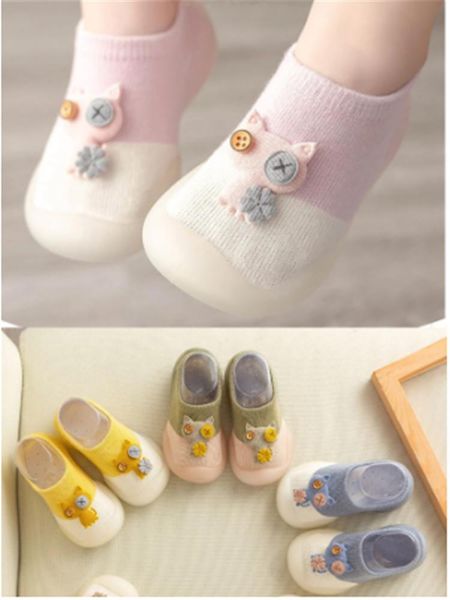 

first walkers baby girls boys cute cartoon non-slip cotton toddler floor socks animal pattern walker shoes for borns 0-4 years