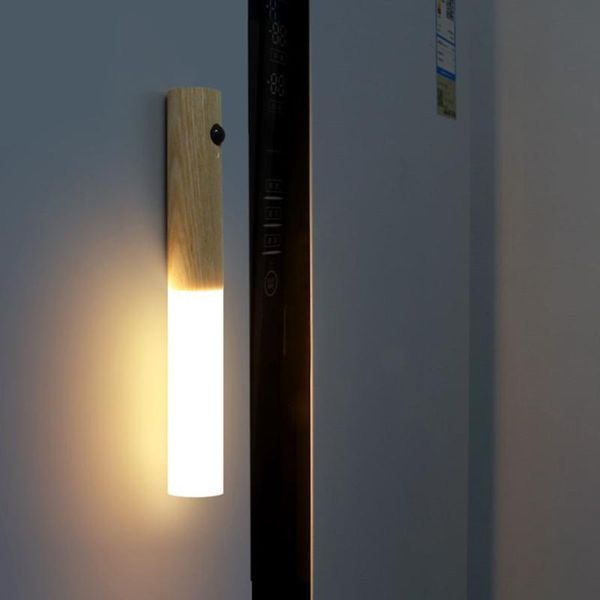 

night lights magnetic motion sensor led light usb rechargeable desk table lamps wardrobe corridor stair wall lamp