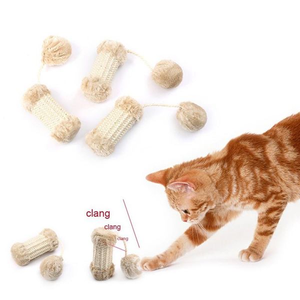 

cat toys pet plus plush ball grinding claw interactive toy kitten chewing thumb bite for cats teeth grow