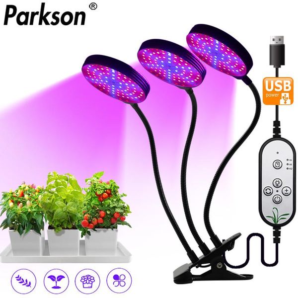 

usb full spectrum phytolamps 5v led grow light with timer control deskclip phyto lamps for plants seedlings flower grow box