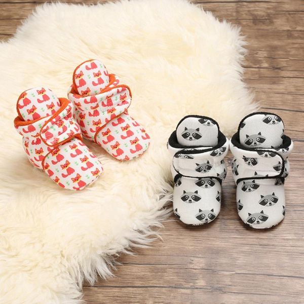 

first walkers 2021 fashion baby boy cartoon print warm shoes cotton soft bottom frist walking