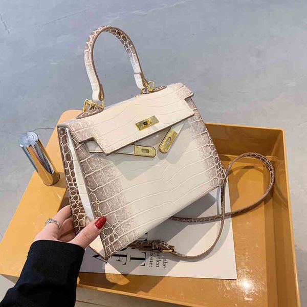 

female 2021 new fashion advanced feeling portable kelly bag