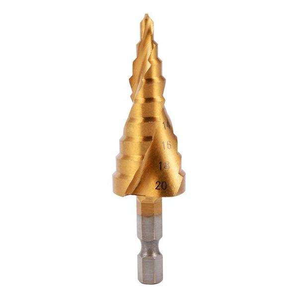 

professional drill bits larger 4-20mm hss step cone set titanium coated hole cutter 1/4 inch hex shank power tools