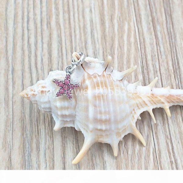 

authentic 925 sterling silver beads my pink starfish dangle charm charms fits european pandora style jewelry bracelets & necklace 799011c01, Black