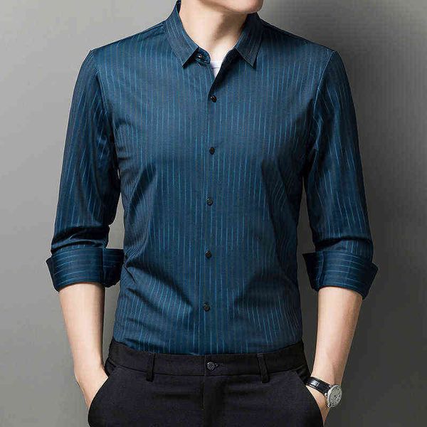 

men's polos 21 autumn men's stripe long sleeve lapel casual youth fit shirt cardigan, White;black