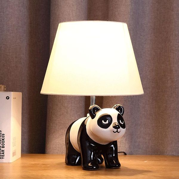 

table lamps modern panda ceramic for bedroom nordic living room decor zebra desk animal study children's nightstand