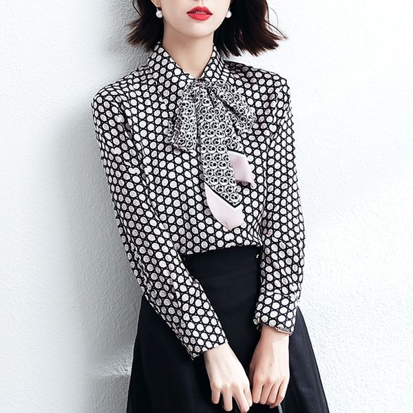 

women's blouses & shirts female long-sleeve chiffon shirt, summer bjqc, White