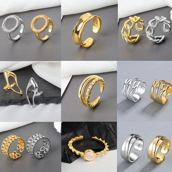 Moda 925 Anéis de Prata Casais Mulheres Ouro Anel de Dedo Ajustável Coração High Saltos Olá Homens Homens Jóias Presente