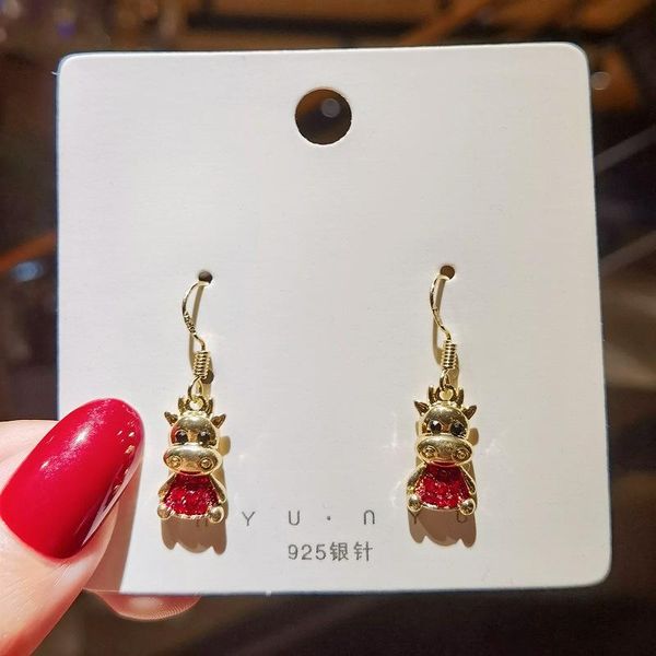 

dangle & chandelier korea creative cute long tassel red calf earrings personality sweet girl women's jewelry fashion female accessories, Silver