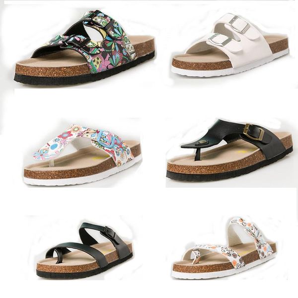 

summer couple slippers 2021 new anti-skid cork slippers flat beach sandals women sandals 35-44, Black