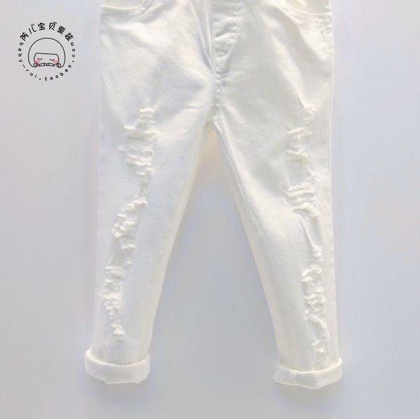 

jeans 2021 item girl white pant hole design, Blue