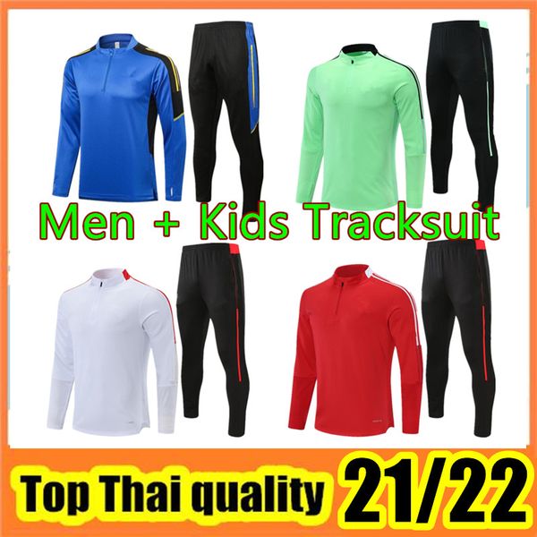 

2021 2022 man soccer tracksuit men + kids rashford survÃªtement de football martial jacket leisure jog long sleeve sportswear utd 21 22 sanch, Black