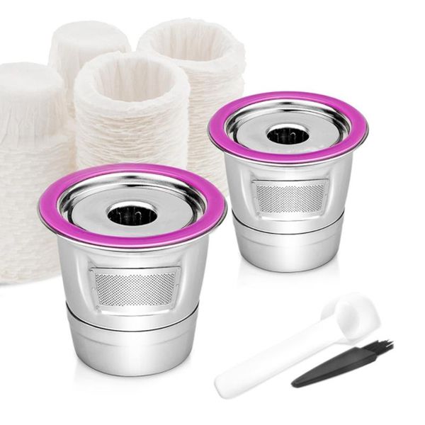 

coffee filters reusable cups for keurig brewers, universal refillable filter with stainless steel mesh