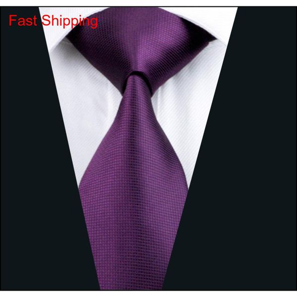 

fast shipping purple tie hankerchief cufflinks set jacquard woven mens purple tie set business work formal meeting qylkrl bdehome, Black;blue