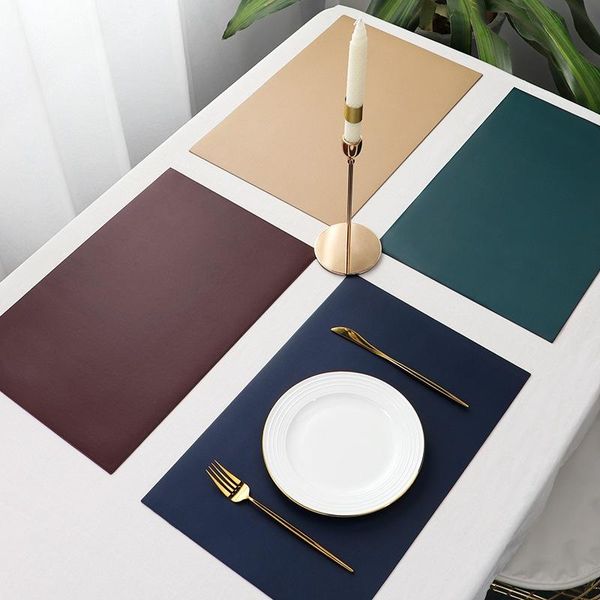 

mats & pads nordic leather table waterproof oil-proof placemats heat insulation pad home decor placemat non-slip dinner plate mat