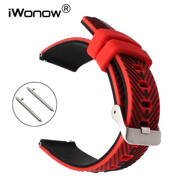 

watch bands 22mm quick release silicone watchband for asus zenwatch 1 2 men lg g urbane huawei classic rubber band wrist strap, Black;brown