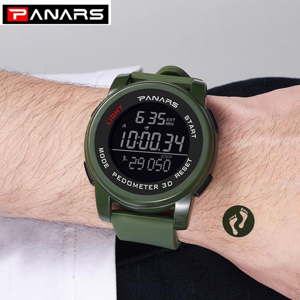 

wristwatches sport watches for men 3d pedometer military digital watch waterproof led electronic clock men's wristwatch relogio masculi, Slivery;brown