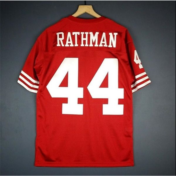 

001rare football jersey men youth women vintage tom rathman mitchell & ness 1989 jerseys size s-5xl custom any name or number, Black