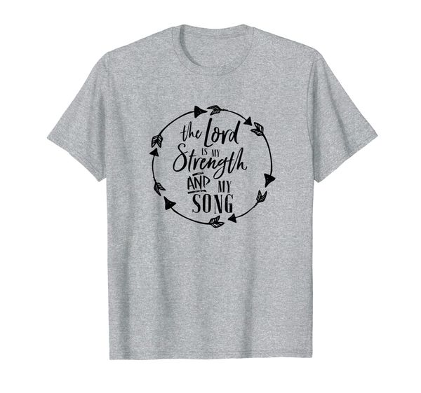 

the lord is my strength and song christian worship leader t-shirt, White;black