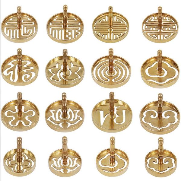 

fragrance lamps incense burner accessories copper metal lotus cloud hollow out printing pressing equipment tools chinese living room