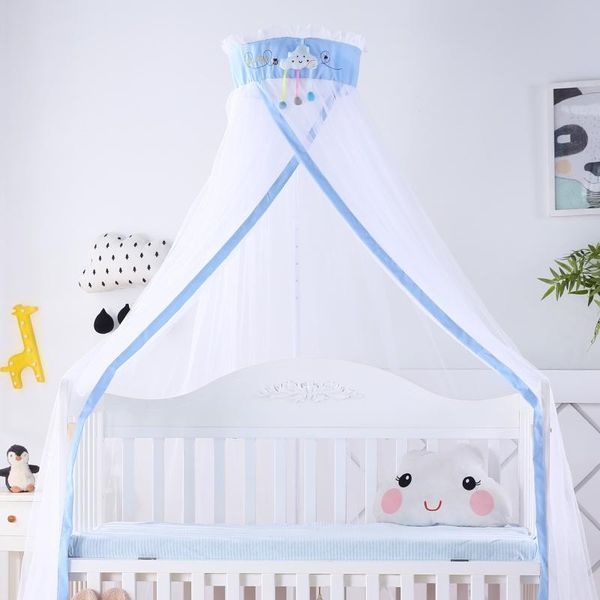 

princess style bed baby mosquito net cover hung dome newborn infant crib mosquito netting with floor stand canopy tents 8 colors