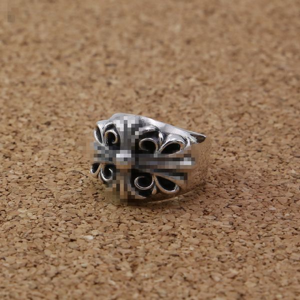 

brand new 925 sterling silver handmade cross thick band rings american euro gothic punk style antique silver designer vintage luxury jewelry