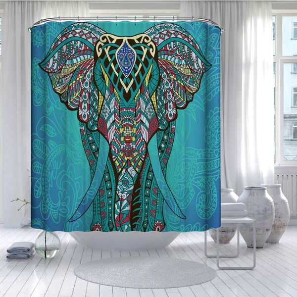 

shower curtains elephant curtain with hooks waterproof printed decoration polyester washable cloth bath sets for bathroom decor