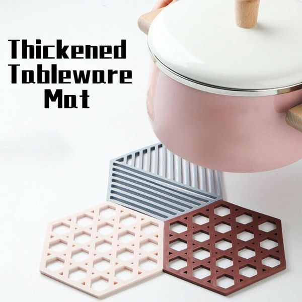 

mats & pads thickened tableware insulation mat pad,heat-insulated bowl pad,drink cup hex non-slip pad kitchen tools