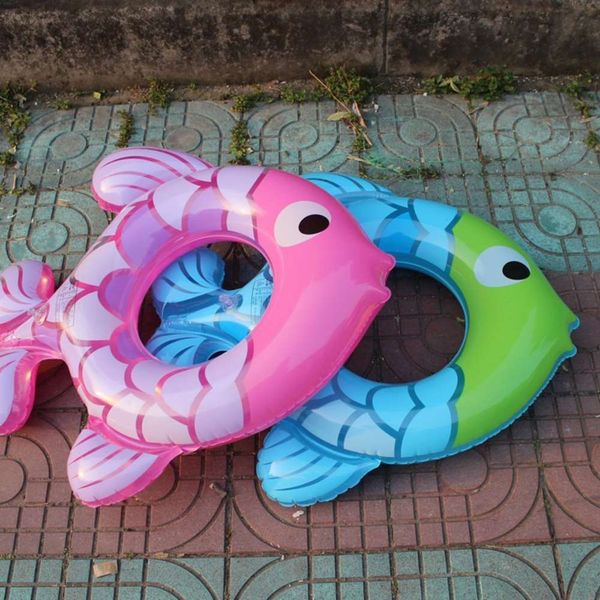 

small fish swimming ring pvc children's cute baby inflatable cartoon, Blue