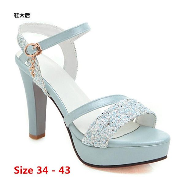 

dress shoes platform gladiator sandals women high heels pumps peep toe heel women's waterproof big size 34 - 43, Black