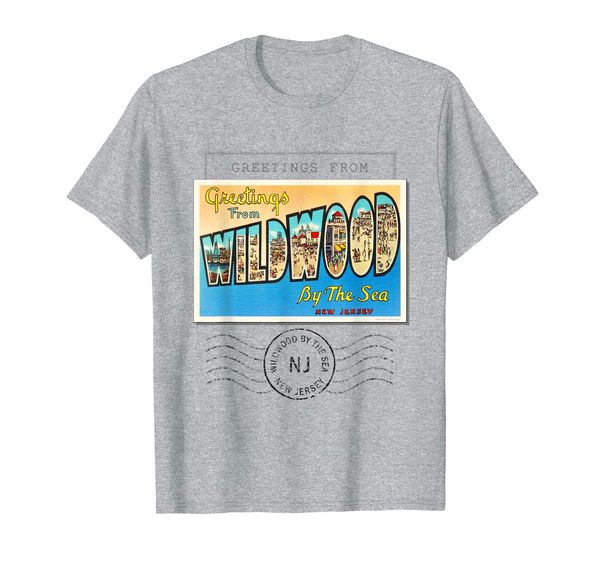 

wildwood by the sea new jersey nj travel postcard tshirt tee, White;black