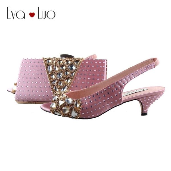 

dress shoes bs1011 custom made rose pink crystal with matching bag slingbacks low heel women pumps bridal wedding, Black