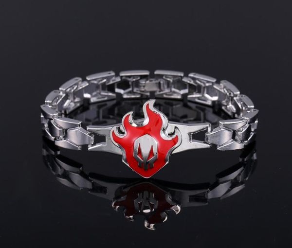 

charm bracelets anime cosplay bleach alloy rotation fire logo metal bangle accessories fashion gifts 2021 arrival, Golden;silver