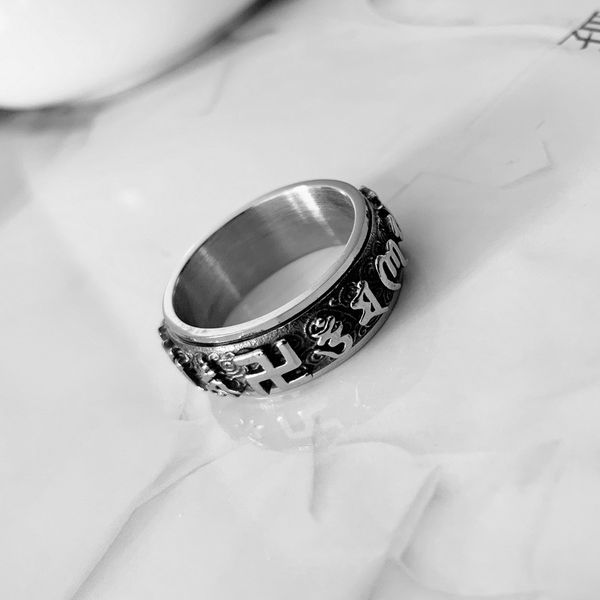 

factory outlet luxury party favor chrome/hearts rings punk men's titanium steel croquet ring fashion personality index finger net red j