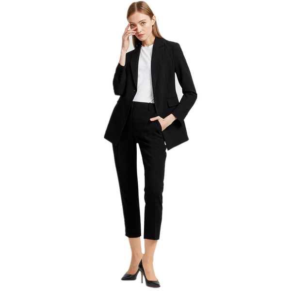 

women's two piece pants lady business casual long sleeve formal suit for woman high-quality set women office work wear, White