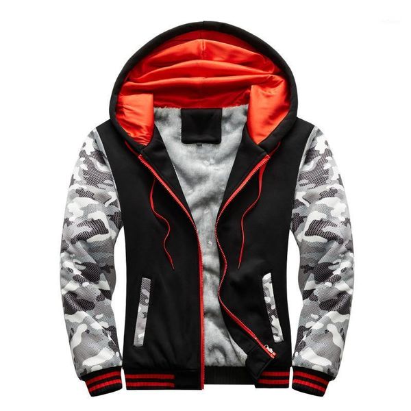 

men's jackets camouflage jacket mens hoodie winter warm villus zipper for men sreetwear outwear and coats chaqueta hombre, Black;brown