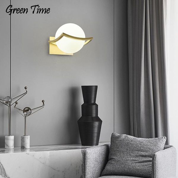 Lâmpadas de parede Gold Modern LED E27 Luz de lâmpada para sala de estar Dining Home Decore Luster Lamp Lumpers Bedside