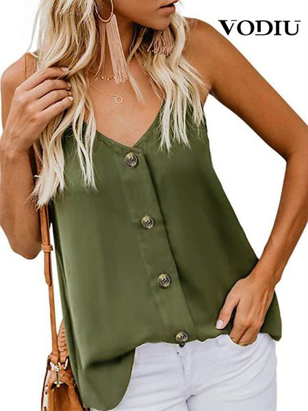 

2021 new summer v-neck tank women short button camisole sleeveless backless female streetwear fashion clothing cotton 5nul, White