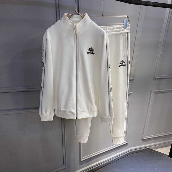 

autumn winter crosin new casual suit men's and women's fashion cross sanskrit embroidery ca, Black