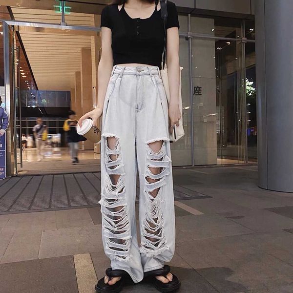 

star's aimme same blue and white color changing washed denim pants