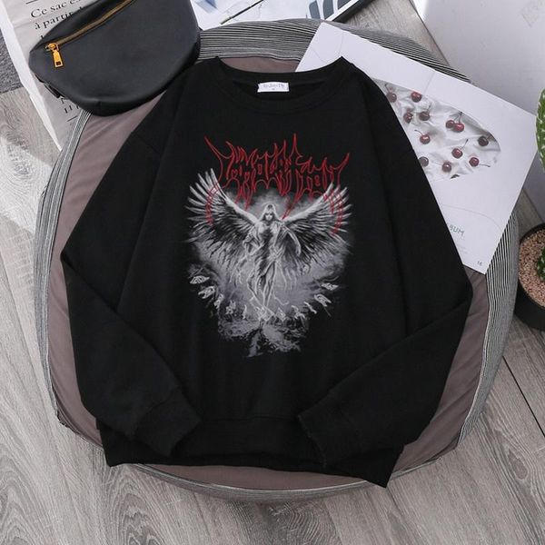 

men's hoodies & sweatshirts winter clothing men gothic punk style letter printed oversized t shirt optional tee high street hipster, Black