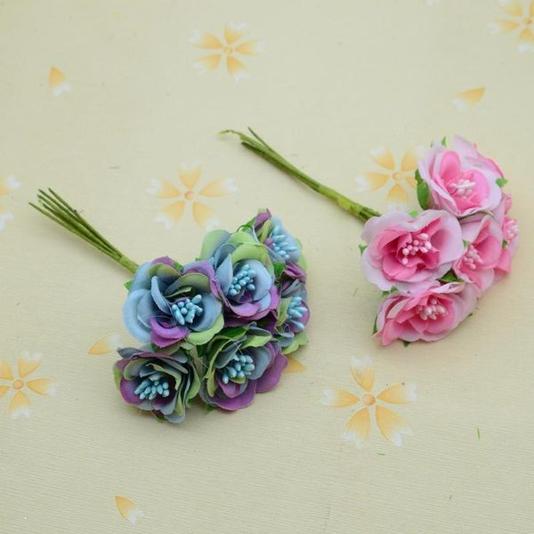 

18pcs silk stamen roses diy gifts pompon christmas wreath gifts home wedding decor accessories fake plastic artificial jllmfm