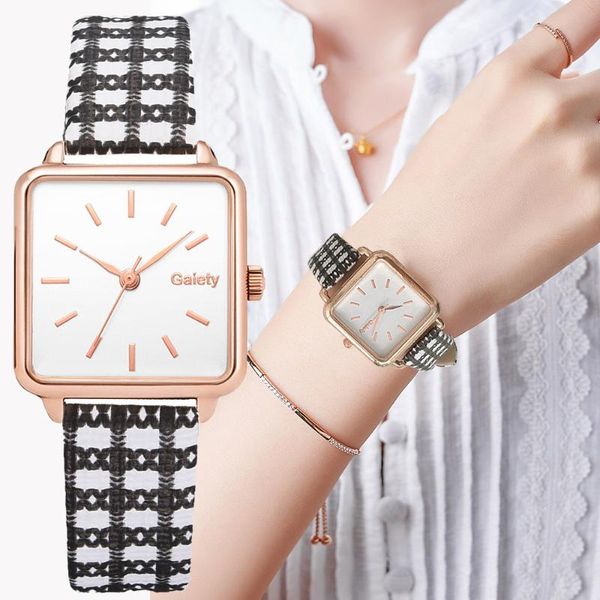 

wristwatches lattice leather women watches luxury fashion square design ladies casual small female quartz clock zegarek damski, Slivery;brown