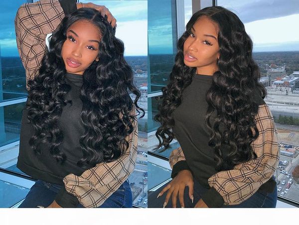 

lucky queen loose wave indian hair bundles 100% human hair extensions natural color 1 3 4 pieces non remy hair weave, Black