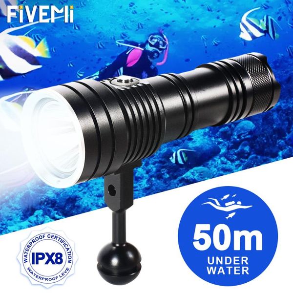 

flashlights torches ipx8 led diving waterproof underwater torch lamp diver 3 switch modes scuba light outdoor use 18650 battery