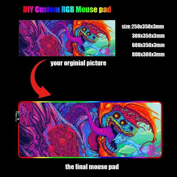 

mouse pads & wrist rests diy custom rgb gaming pad gamer large backlit xl keyboard usb wired colorful led mousepad computer lapdesk mat