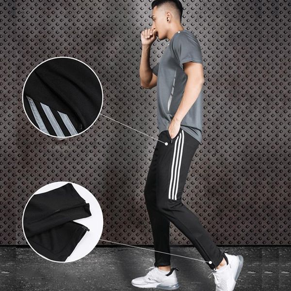 

running pants 2021 jogging men sport quick dry basketball soccer trousers workout fitness sports gym, Black;blue