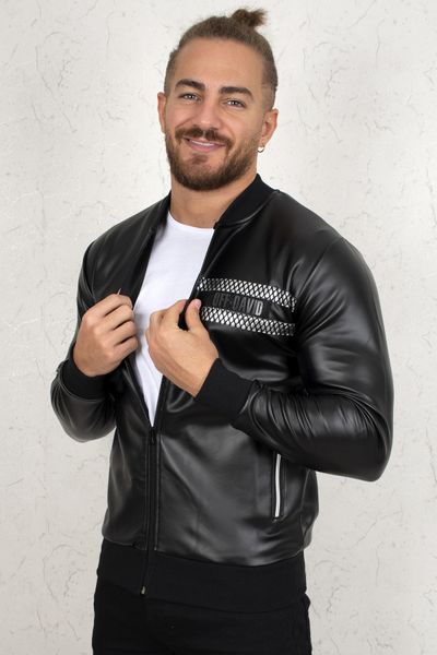 

Dry Head Embroidered Leather Coats 2100326 9an8, Black;brown